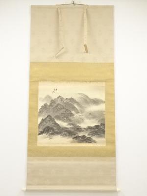 河野秋邨筆　東山清水寺　肉筆絹本掛軸（保護箱）